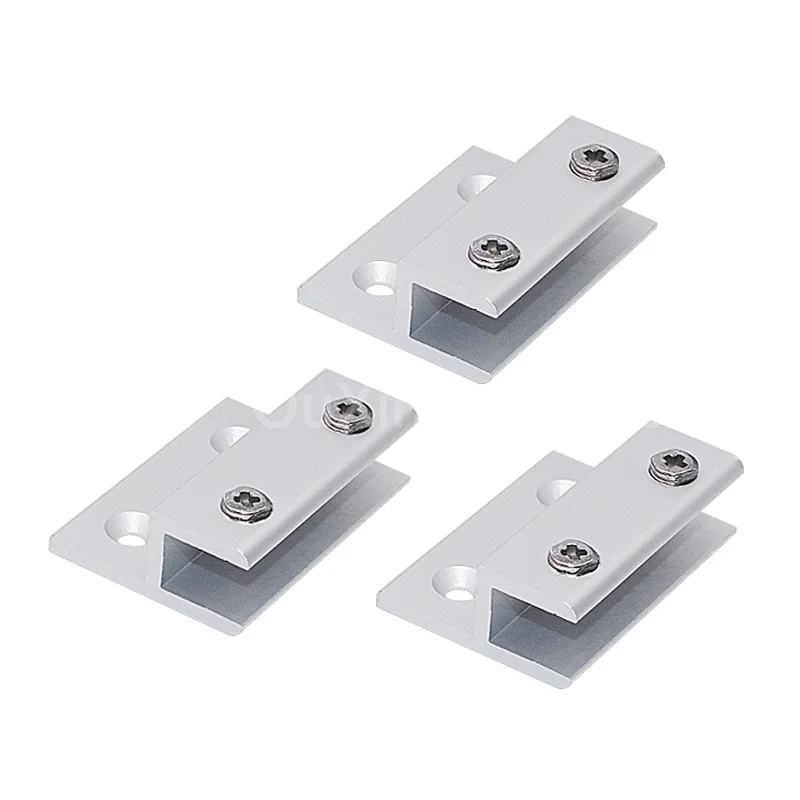 4PCS Aluminum Glass Acrylic Mirror Clip Wall Mount Holder Bathroom Glass Clamp H Shaped Brackets Silver/Black for 4-20mm GF833