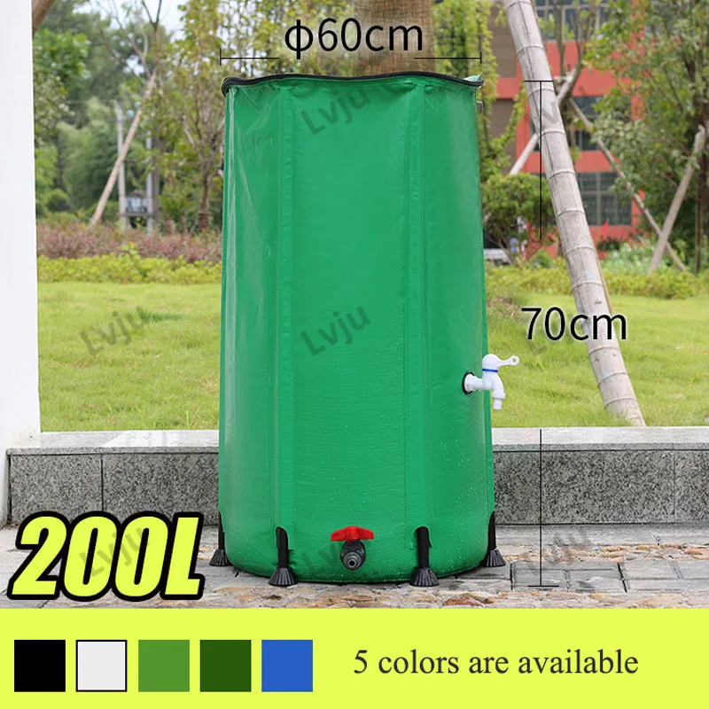 

Lvju Folding Rainwater Collector Tank 200L Dia60xH70cm Collapsible Rain Barrel Water Collector