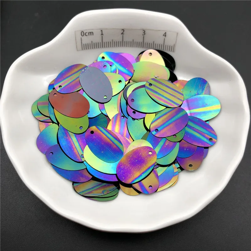 30g 12x20mm Flat Oval Egg Shape Loose Sequins Paillettes For Sewing ,Shoes,Hat,Kids DIY,Crafts Accessories Wholesale