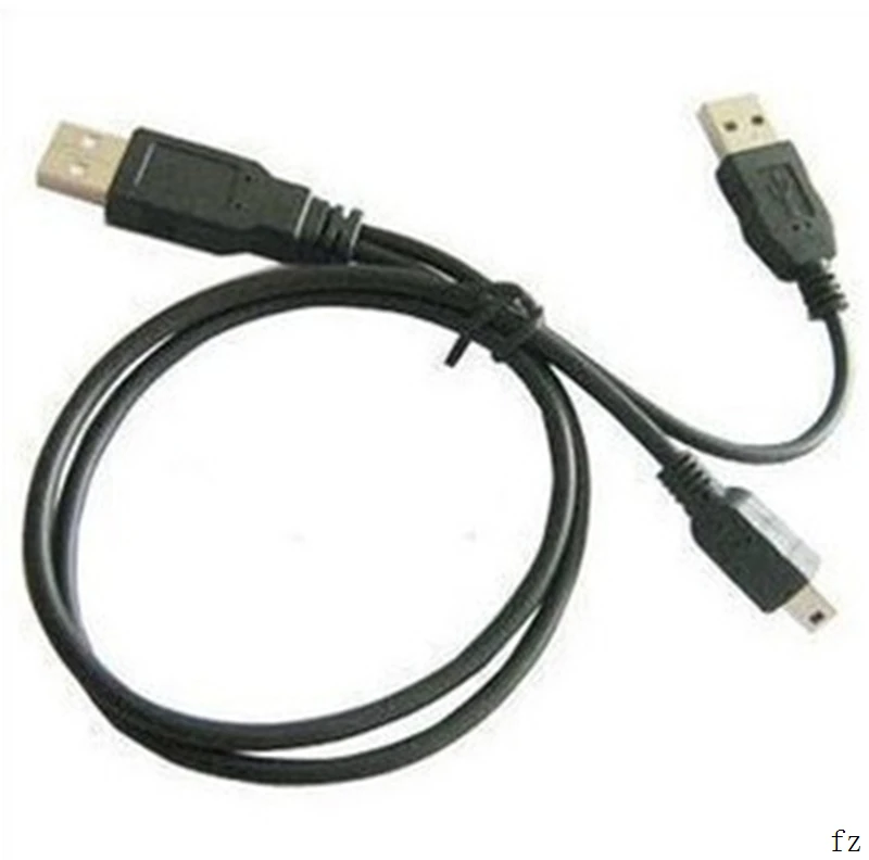 

100pcs USB 2.0 A Male to Mini USB B 5 pin+USB 2.0 A Male Adapter Cables Data Power Y Splitter Cable