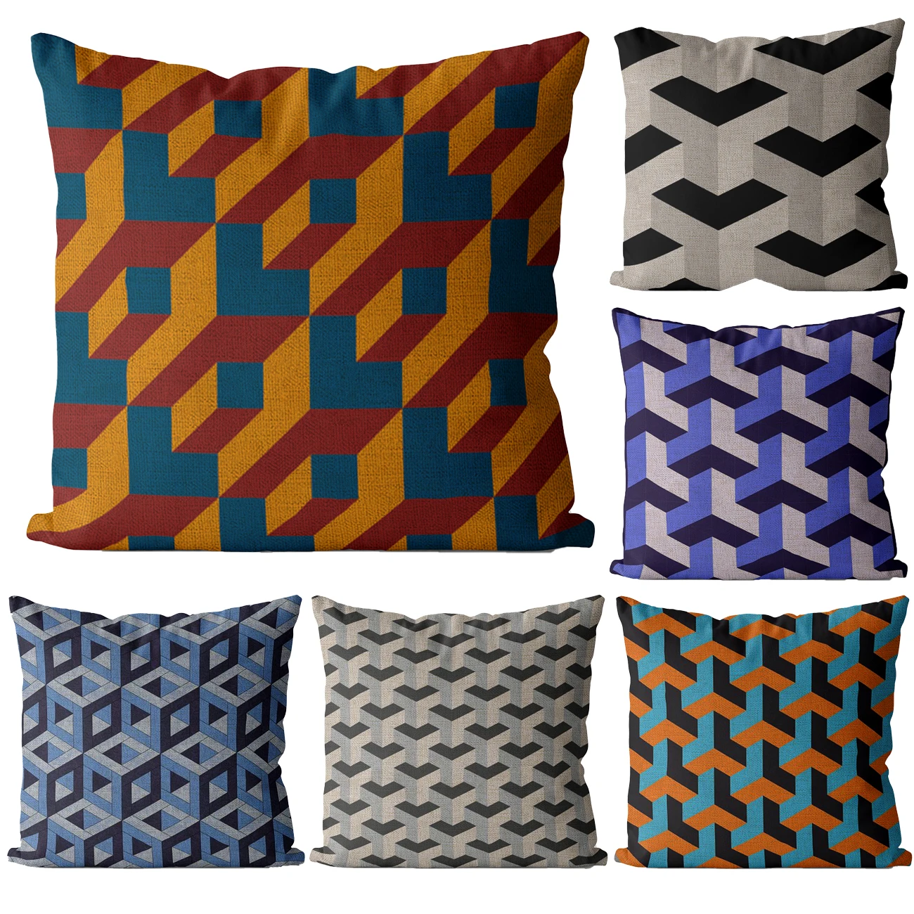 Nordic Space Illusion Pattern Series Pillowcase Living Room Decoration Cushion Cover 45*45 Geometric Pattern