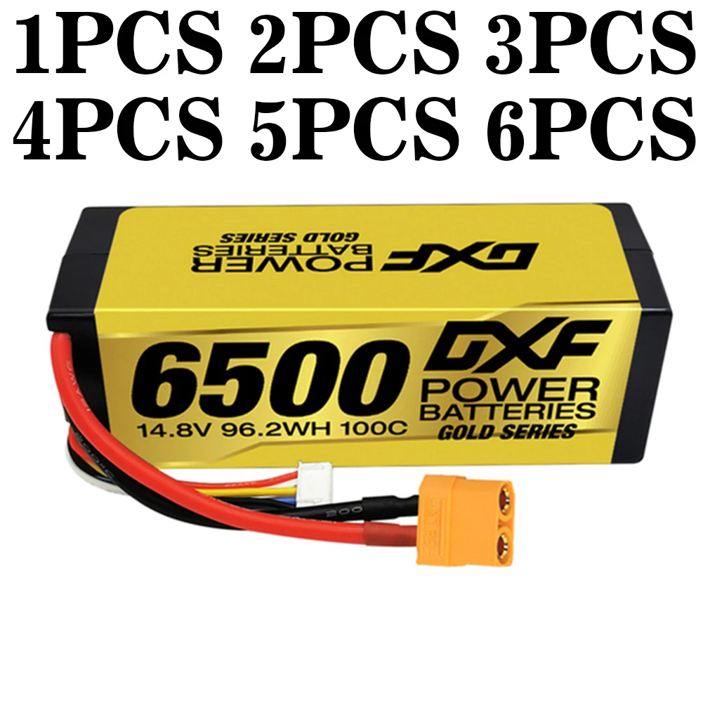 

Аккумулятор DXF Lipo 4S 14,8 в 6500 мАч 100C-200C, Графеновый жесткий корпус XT90 EC5 Для запчастей rc 1/8 Багги Truggy Xxmax 8S Arrama 8S Sworkz