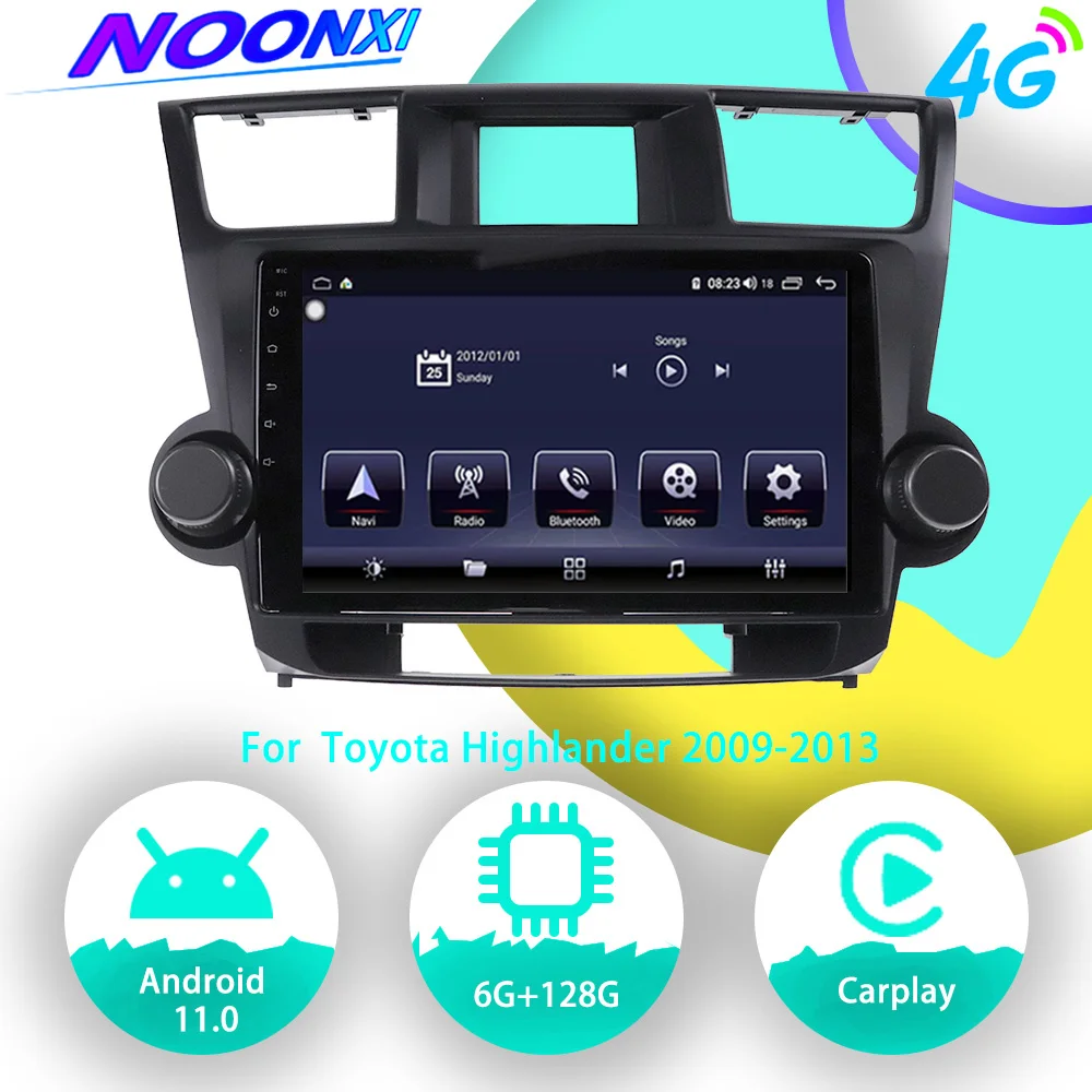 

Android 11 128G Car Radio Multimedia Player For Toyota Highlander 2009-2013 GPS Navigation Auto Video Audio Stereo 2Din HeadUnit