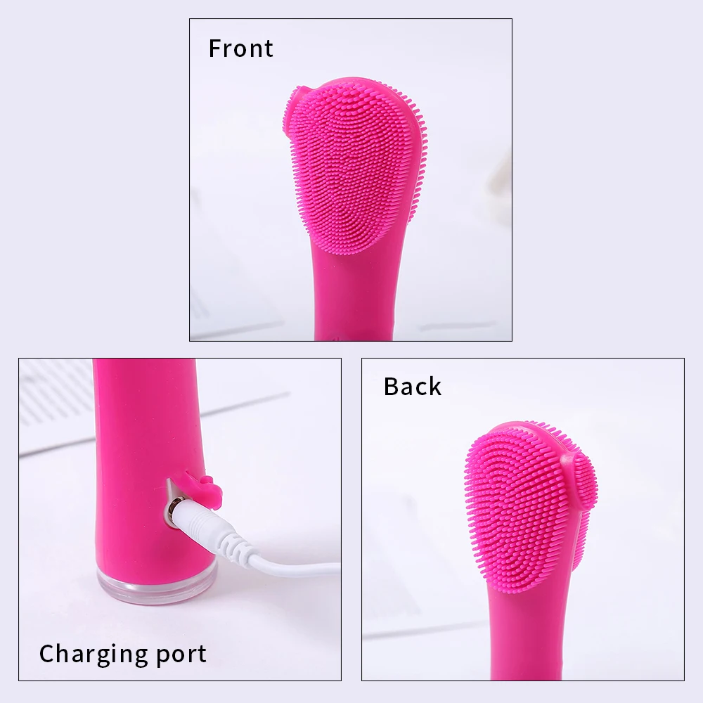 ซิลิโคนแปรงทำความสะอาดผิวหน้าไฟฟ้า Soft Facial เครื่องซักผ้า Ultrasonic Blackhead ทำความสะอาดใบหน้าแปรงเครื่องมือ