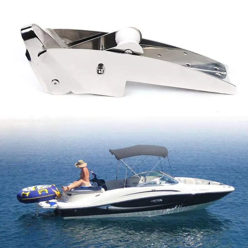 Boat Stainless Steel 420mm Anchor Bracket Nylon Bow Roller Hinged Launching Electro-Polished Anchor Locking Control Accessories