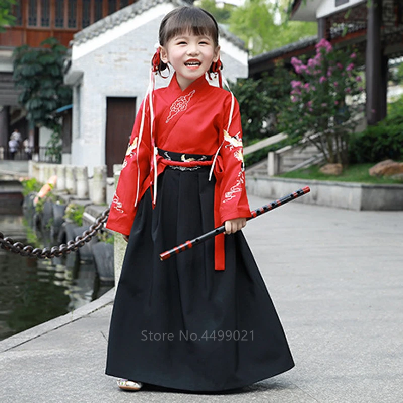 Costume traditionnel pour enfants, Kimono de Style japonais, Costume de samouraï Yukata, broderie de grue Haori, Robe de fête, Cosplay