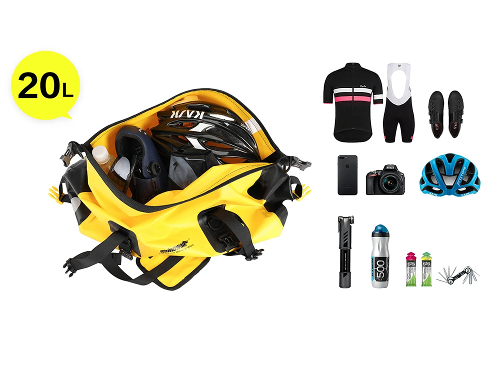 Rhino walk 20l fahrrad tasche wasserdicht mtb fahrrad koffer tasche hinten reisegepäck träger tragbarer sattels itz radfahren acessoriy – Detail 10