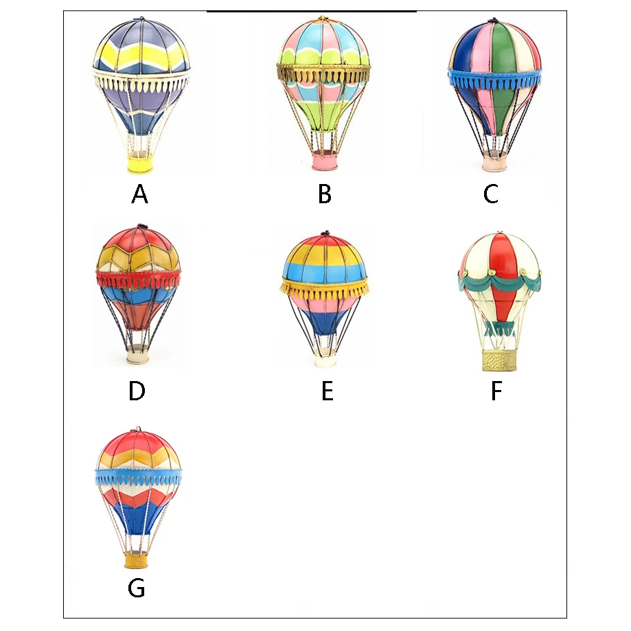 Aqumotic Hot Air Balloon Decoration Hanging Iron 1pc Metal Artwork Travel Charm Romantic Kids Favor Cartoon Balloons Stand