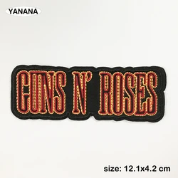 GUN BAND ROCK MUSIC Iron On Patches Cloth Mend Decorate Clothes Apparel Sewing Decoration Applique Badges Heavy Metal