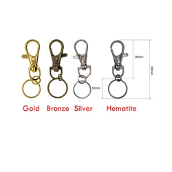 10 pcs Alloy metal Small lobster clasp with Split Key Ring connector keychian keyrings FOB DIY supplies