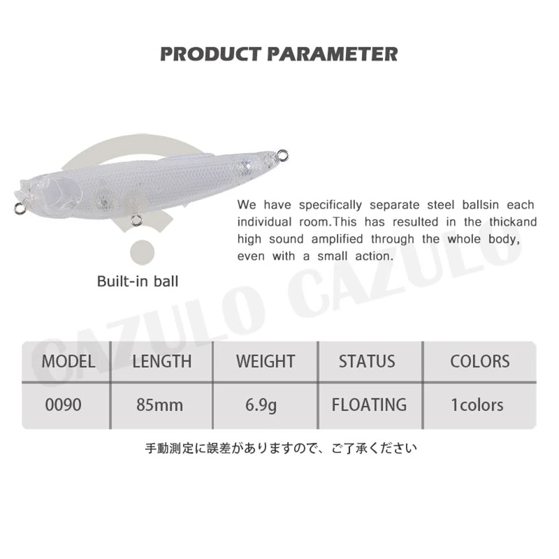 Fishing Accessories Blank Unpainted Lure Floating Pencil Isca Artificial ABS Diy 6.9g/85mm Pesca Wobblers Winter Seabass Leurre