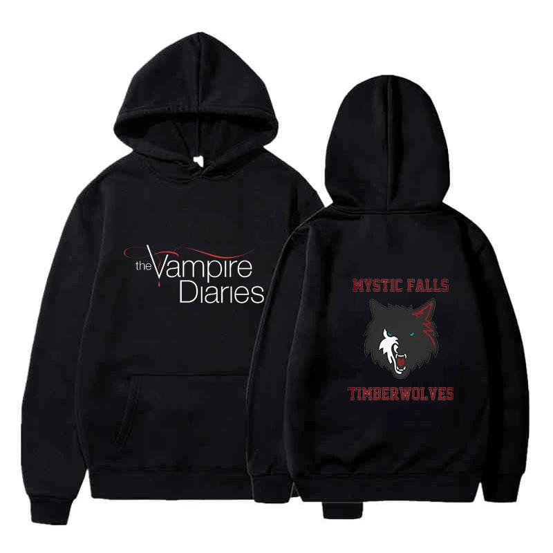 The Vampire Diaries Felpe con cappuccio da uomo Abbigliamento a maniche lunghe da donna Allentato Streetwear Autunno Divertente Felpa Moda Casual Felpe con cappuccio