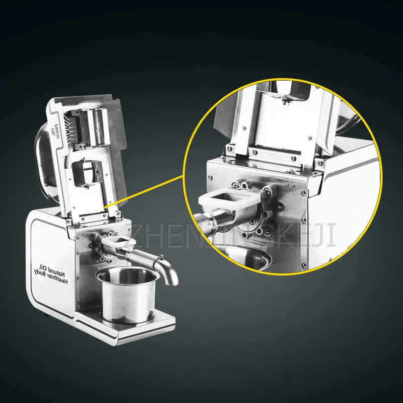 آلة ضغط الزيت التجارية/الآلات المنزلية الفول السوداني مستخرج زيت الفولاذ المقاوم للصدأ الساخن/البارد معالجة المقلية المزدوجة الضغط
