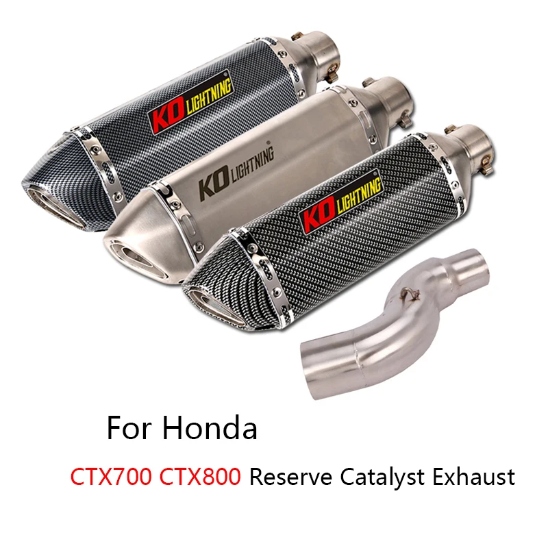 

For Honda CTX700 CTX800 Exhaust Pipe Motorcycle Mid Link Tube Slip On 51mm Mufflers Removable Db Killer Escape Reserve Catalyst