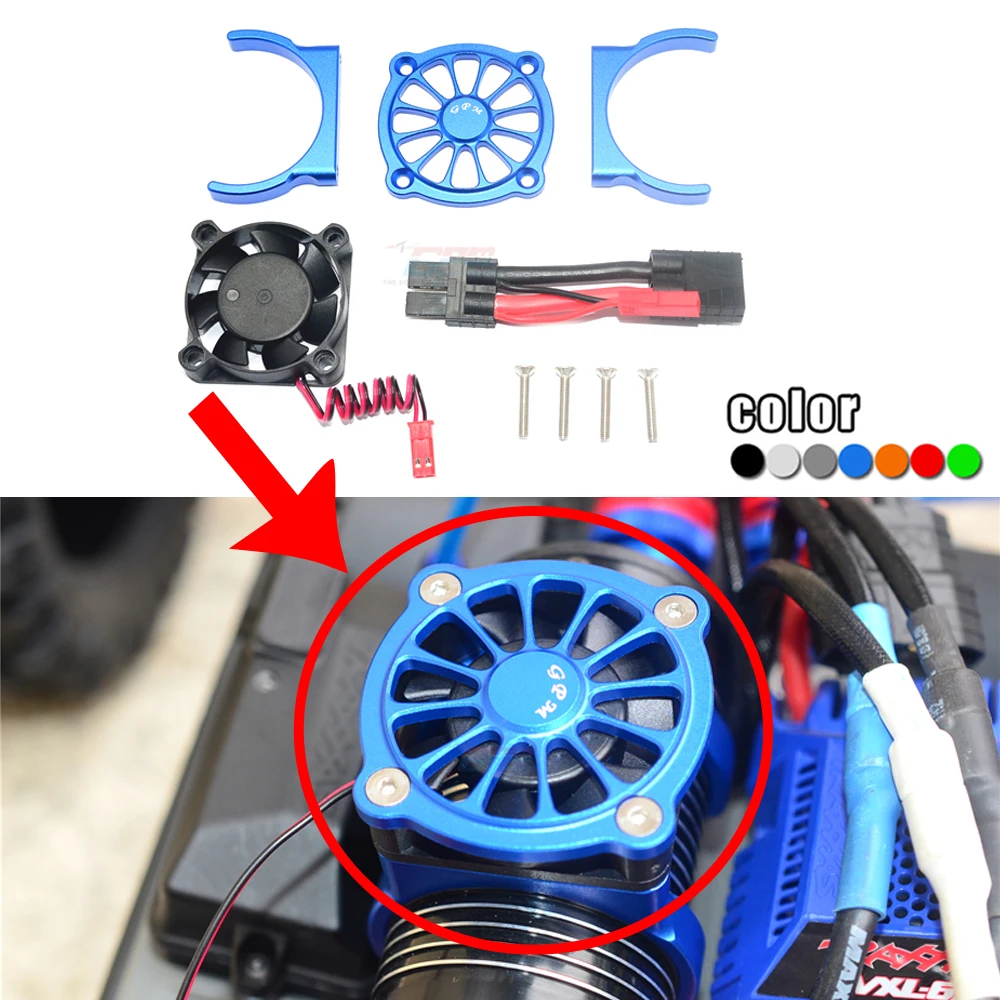 

GPM metal Aluminum alloy Motor radiator with Cooling Fan base fan for 1/10 E-REVO 2.0 86086-4 Monster Truck