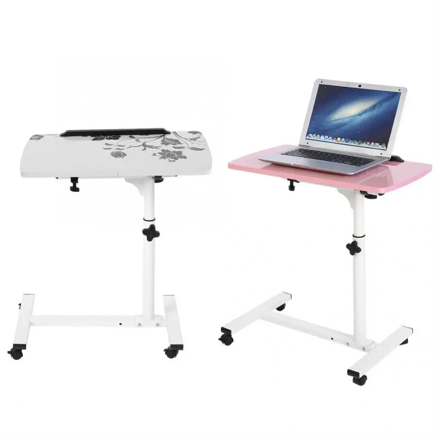 Removable Laptop Desk With Mute Pulley Liftable Desk Multi-purpose Bedside Table Storage Rack End Table Office furniture