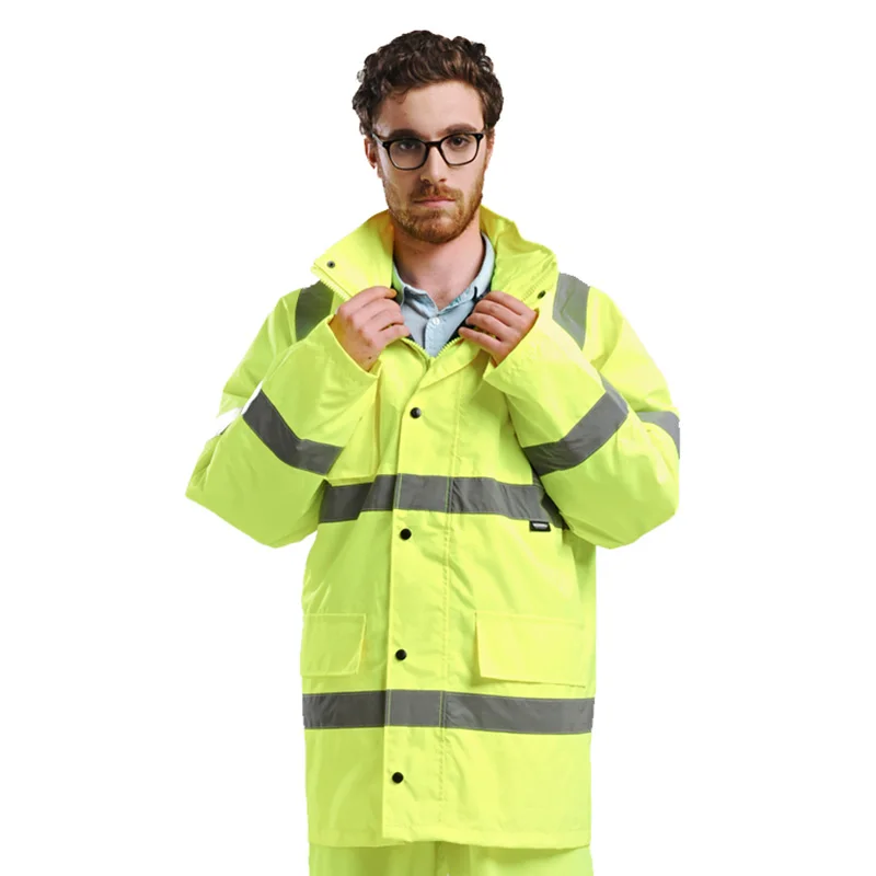 Men Parka Waterproof Thicken Coat Safety Jacket Reflective hi vis Workwear Clothes with Zipper Winter Jacket Women