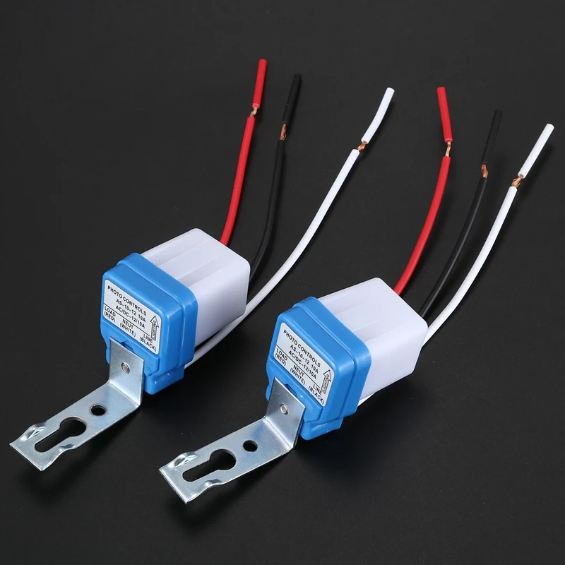 Fotocélula de encendido y apagado automático, interruptor de Sensor de fotointerruptor de luz de calle AC/DC 12V 10A, 10 Uds.