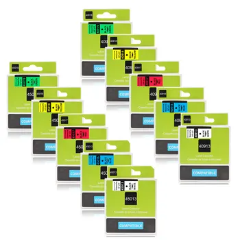 6/9/12mm taśma dla DYMO D1 taśma 45013 40913 43613 45010 45016 45017 45018 45019 taśma z etykietami do drukarki DYMO LabelManager 160 280