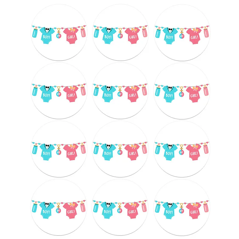 Gender Reveal Team Boy Team Girl Stickers Boy or Girl He or She Tags Labels Party Creative Decoration Baby Shower Supplies