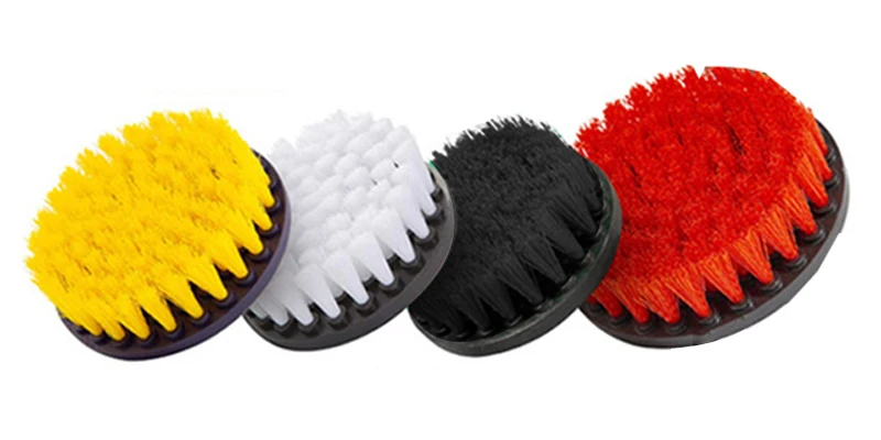 UNTIOR 3 Teile/satz Elektrische Wäscher Pinsel Bohrer Pinsel Kit Kunststoff Runde Reinigung Für Teppich Glas Auto Reifen Nylon Pinsel – Detail 1