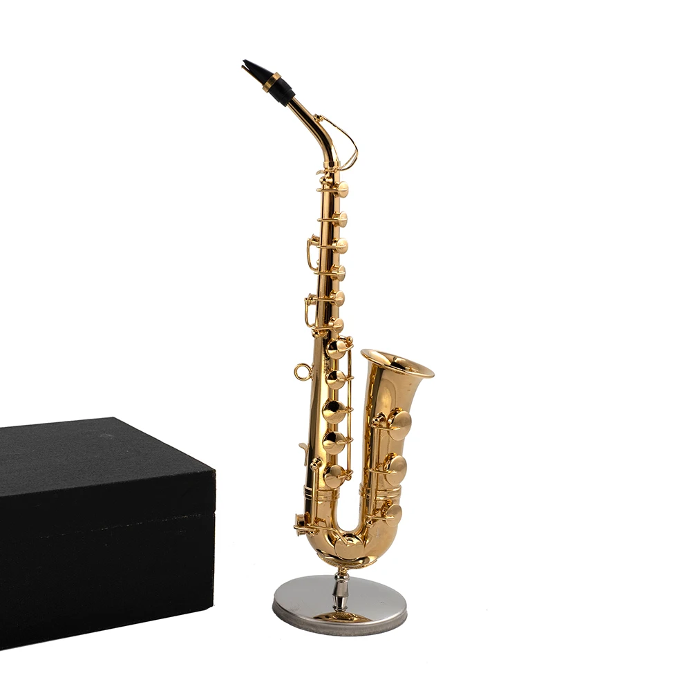 

Miniature Copper Alto Saxophone Model with Support Mini Musical Instrument 1/12 Dollhouse ob11 1/6 Action figure 1/5 1/6 bjd