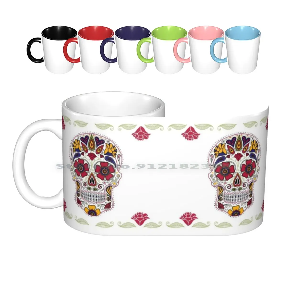 Day Of The Dead Sugar Skull Dark Ceramic Mugs Coffee Cups Milk Tea Mug Sugar Skull Dia De Los Muertos Day Of The Dead Skull