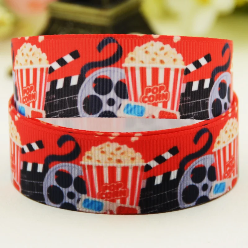 22mm 25mm 38mm 75mm Popcorn Cartoon printed Grosgrain Ribbon party decoration 10 Yards X-02908