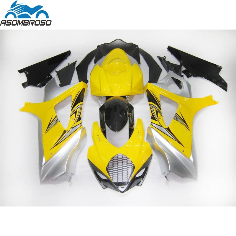 

Lowest price Fairing kit for SUZUKI K7 GSXR 1000 2007 2008 black yellow plastic racing gsxr1000 fairings CM40