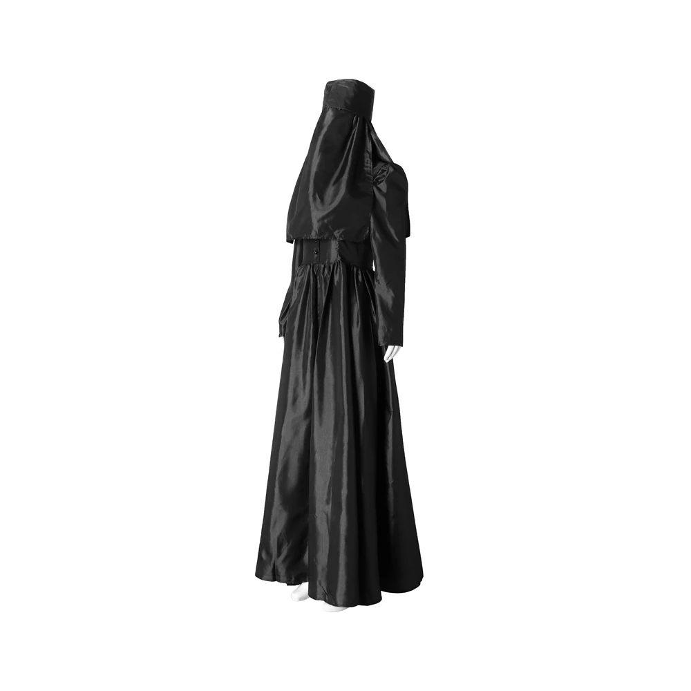 Disfraz de Beneviento de Game Village para mujer, conjunto de vestidos negros, trajes de baile de fantasía para Halloween