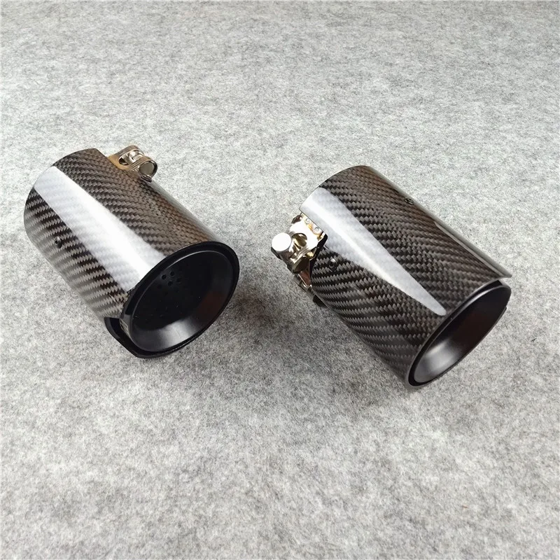 1 Pcs Car Exhaust Pipe Carbon Fiber M Performance Muffler Exhaust Tips Matte Black Stainless Steel Nozzle Tailpipe For M2 M3 M4