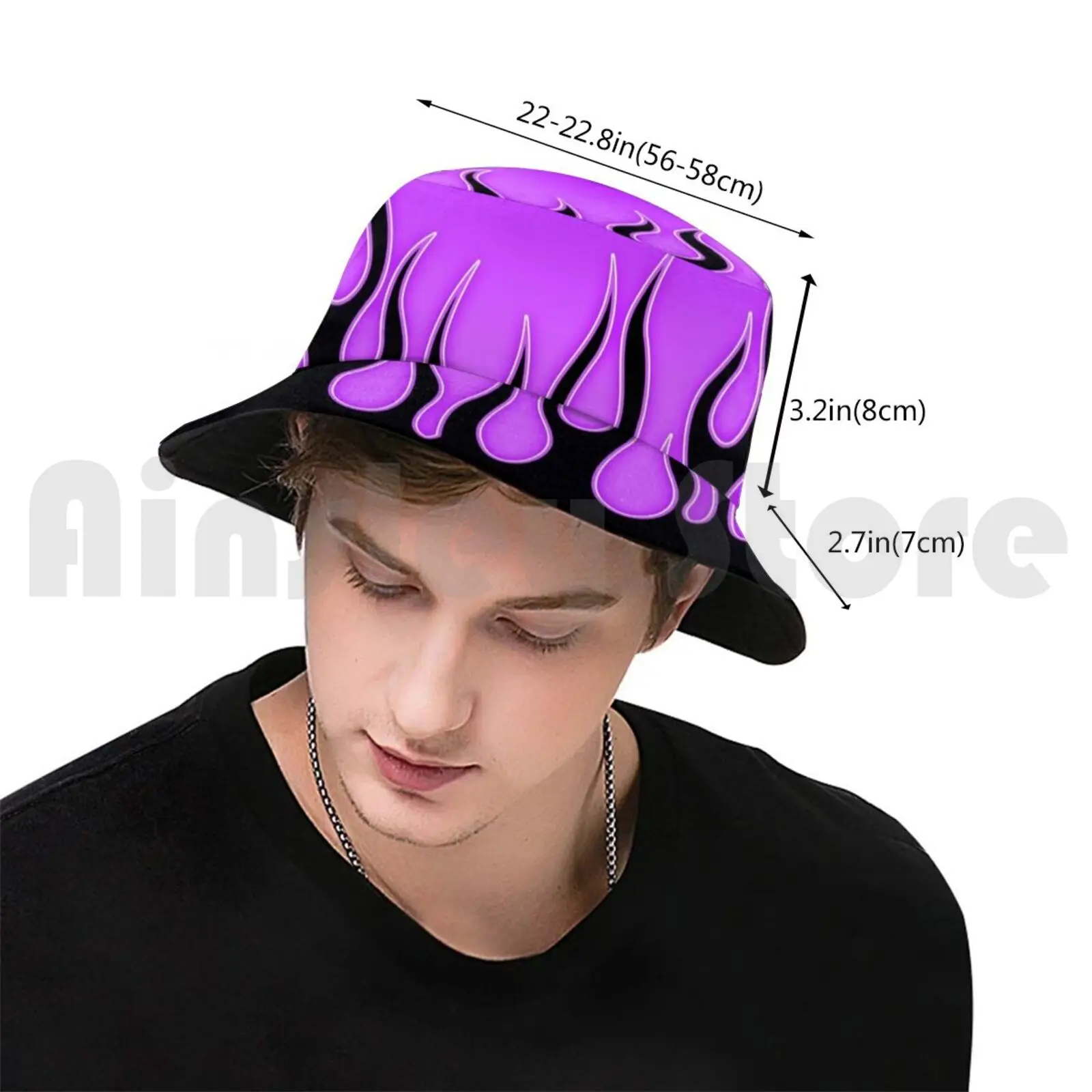 Purple Goth Flames Sun Hat Foldable UV Protection Purple Goth Flames Cute Y2K Tribal