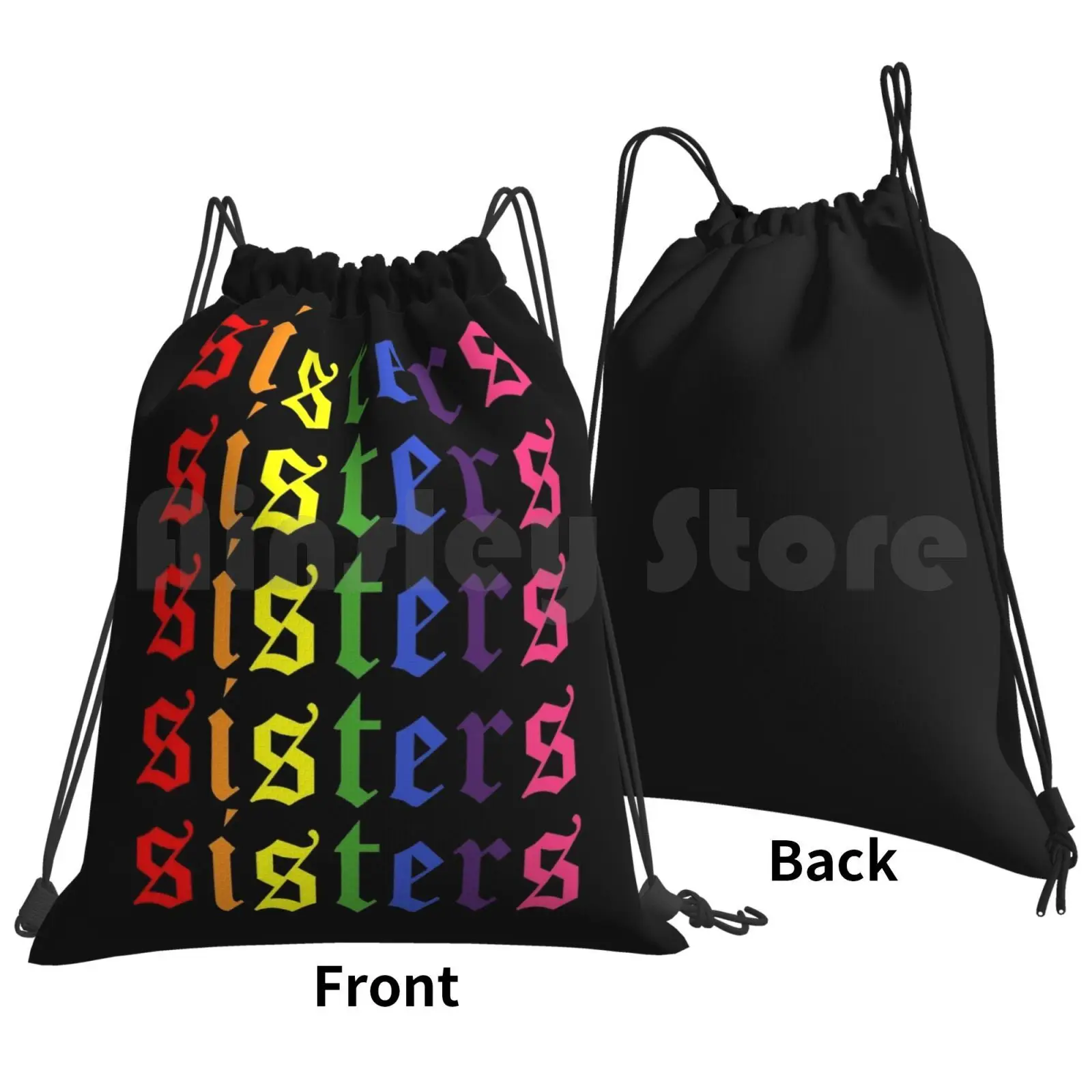 James Sisters Artistry Logo Repeating Backpack Drawstring Bag Riding Climbing Gym Bag James Artistry Logo James Rainbow