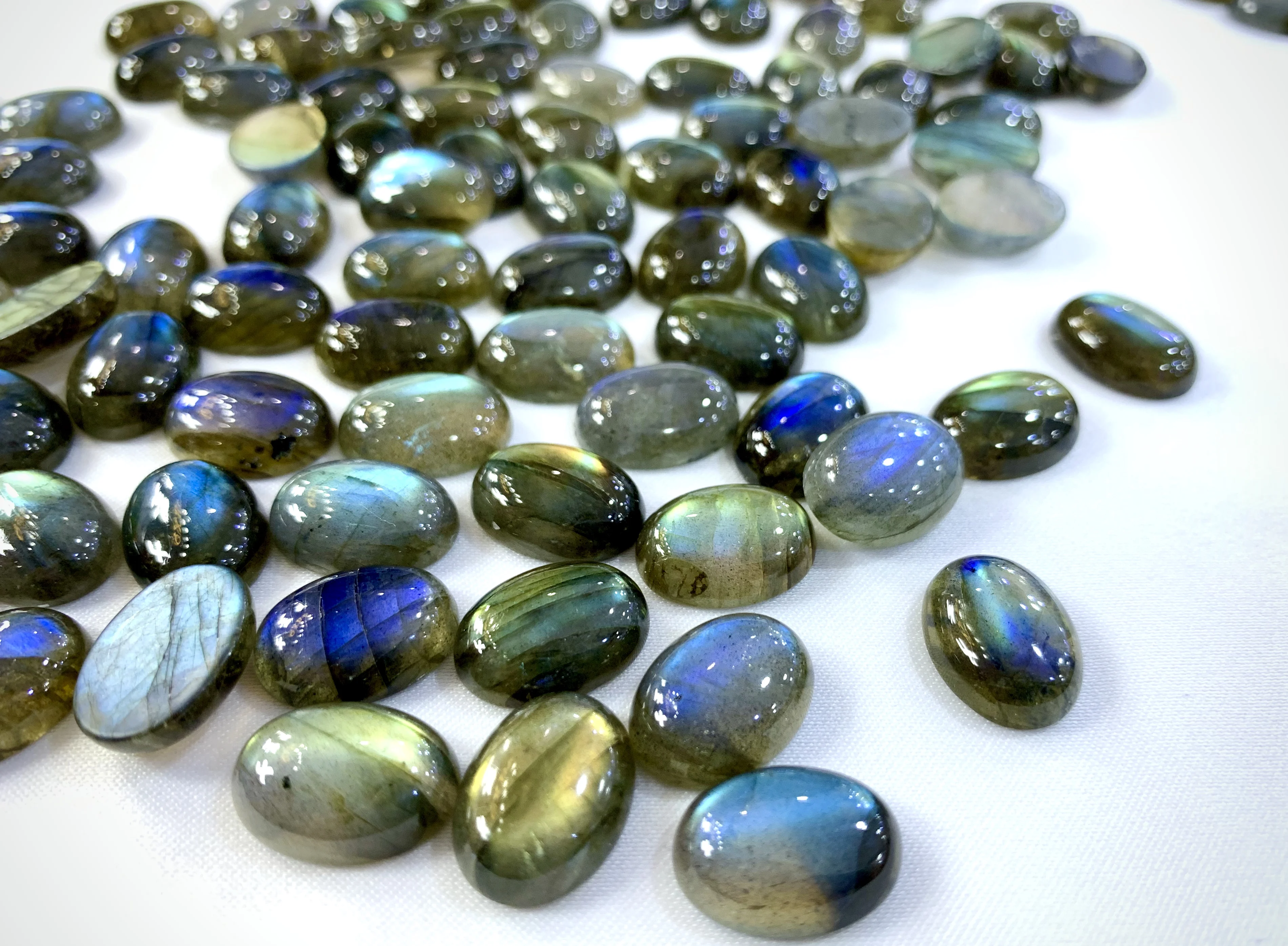 Natural Labradorite Cabochon Gemstone CAB 13x18mm 12x16mm Oval 3pcs/lot DIY Jewelry Accessories Genuine Stone