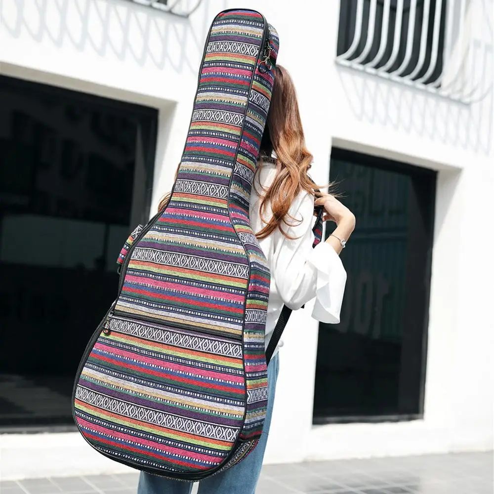 

Electric Guitar Case Ethnic Knitting Style 40in 41 Inch Waterproof Acoustic Electric Guitar Carry Case Backpack Wholesale