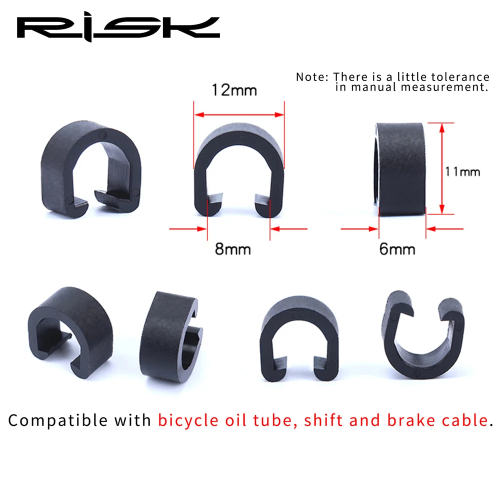 RISK 30pcs C Type Plastic Bike Cable Tube Lock Buckle MTB Road Bicycle Frame On Line Tube Cable Button U Type Frame Cable Lock