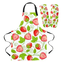 Strawberry Plant Fruit Apron Kitchen Household Cleaning Pinafore Home Cooking Apron Kitchen Aprons for Woman