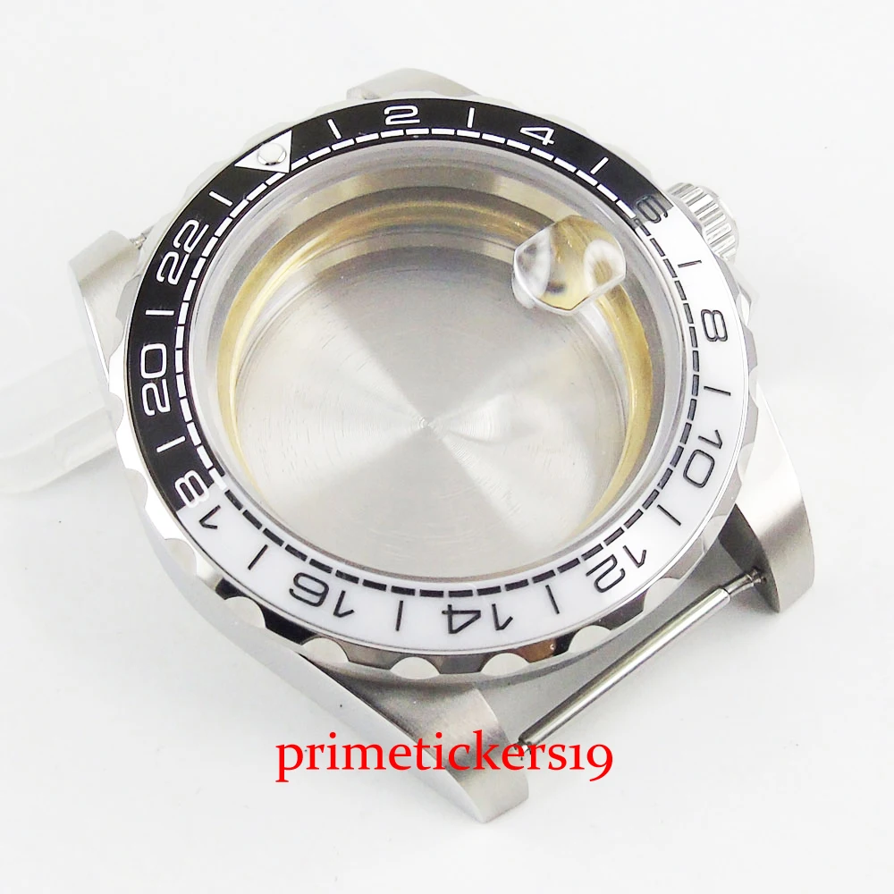 Top Quality 40mm Men Watch Case White Black Ceramic Bezel Fit ETA 2836 MIYOTA 8215 821A 82series DG 2813 Automatic Watch Parts