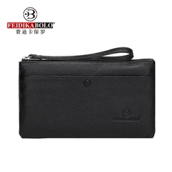 Genuine Leather Men Clutch Bag 2020 New Long Wallets Fashion Cowhide Man Clutches Purse Business Male Mobile Bag Cash Wallets