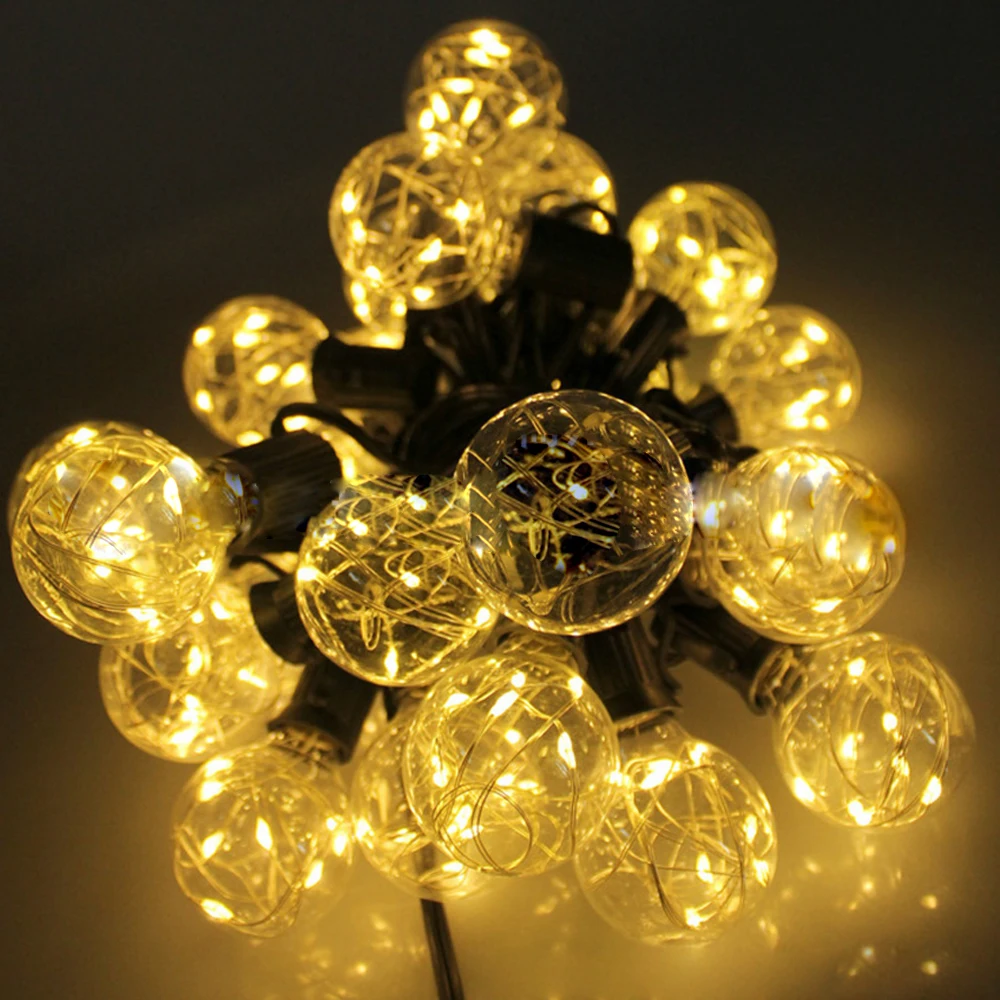 G40 LED Globe Bulb String Light 10.5M 25 Bulbs Garland Holiday Fairy String Waterproof Indoor Outdoor Christmas Party Garden Dec