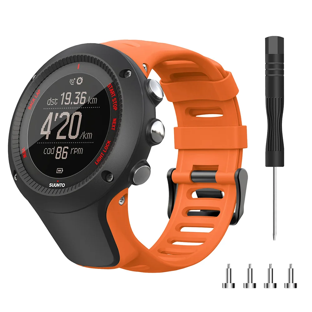 24mm silicone esporte substituição pulseira de relógio para suunto ambit 3/ambit 2/ambit 1 relógio inteligente pulseira pulseira pulseiras