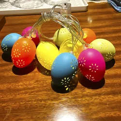 PheiLa Egg String Lights Spring Colors Hollowed Eggs Hanging Lamp Battery Operated for Spring Decor Outdoor Indoor Home Bedroom