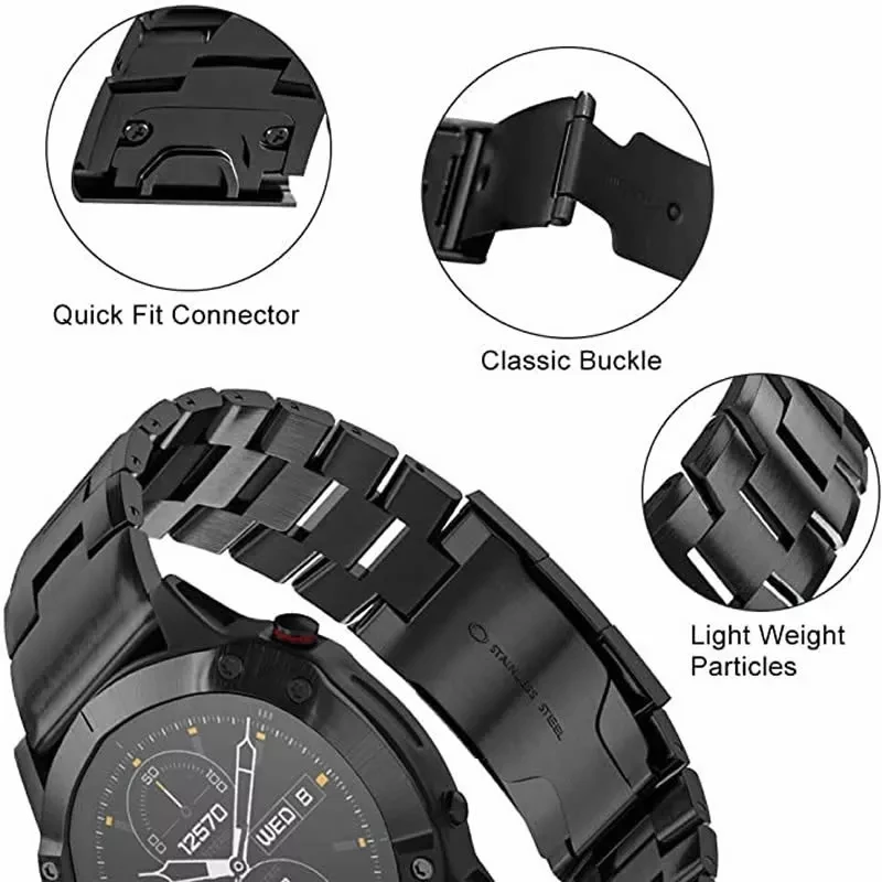 Titanium Metal For Descent Mk1/Mk2i Wristband 22 26MM Quick Release Watch Straps For Garmin Fenix 7 7X 6X 6 Pro 5X 53HR Bracelet