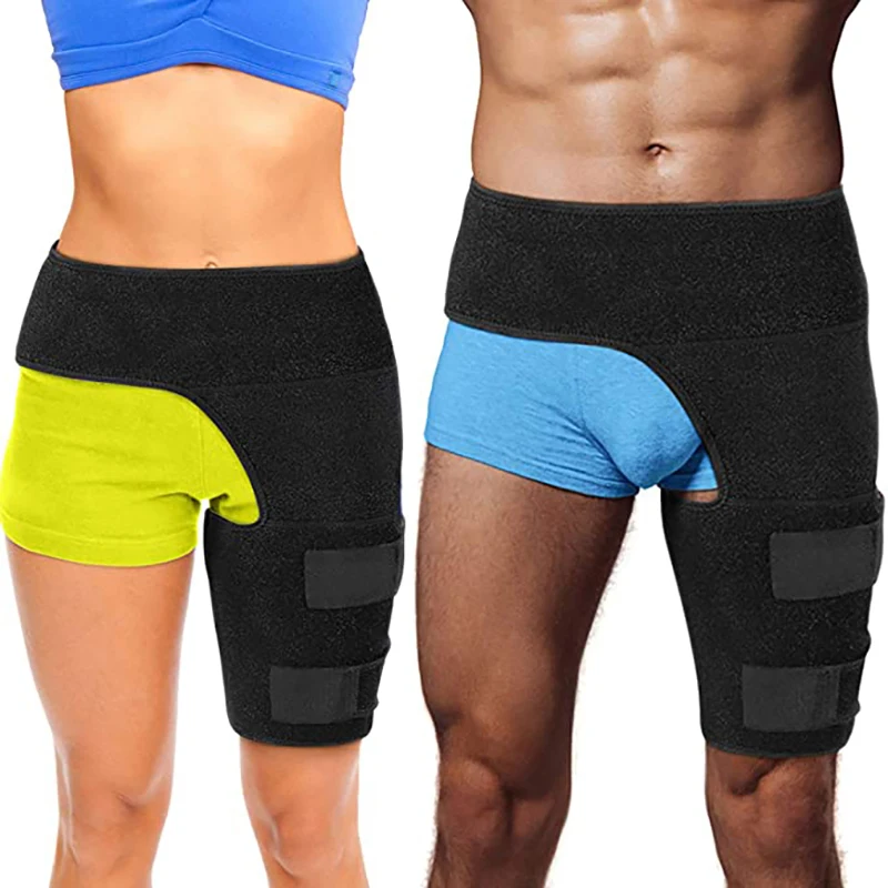 Hip Thigh Support Brace Groin Compression Wrap for Pulled Groin Sciatic Nerve Pain Hamstring Injury Recovery and Rehab Fits Legs