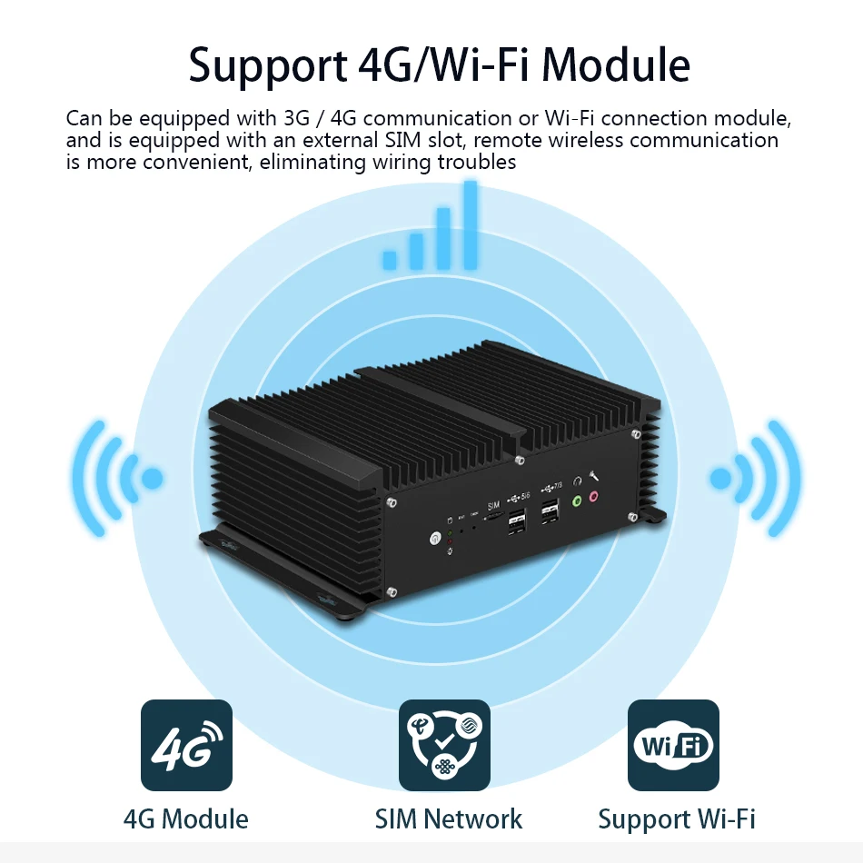 Imagem -04 - Bebepc-mini pc Fanless Industrial Computador de Windows e Linux Núcleo i5 8350u i7 8550u Ram Ddr4 Rs485 Lan Duplo Hdmi Wi-fi Módulo 4g