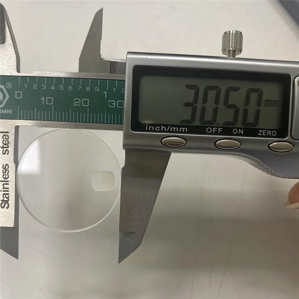 Dày 2.5mm Đồng Hồ Gương Phẳng Phóng Đại Sapphire Crystal 30.5mm Đường Kính Kính Cường Lực Đồng Hồ Chi Tiết Sửa Chữa