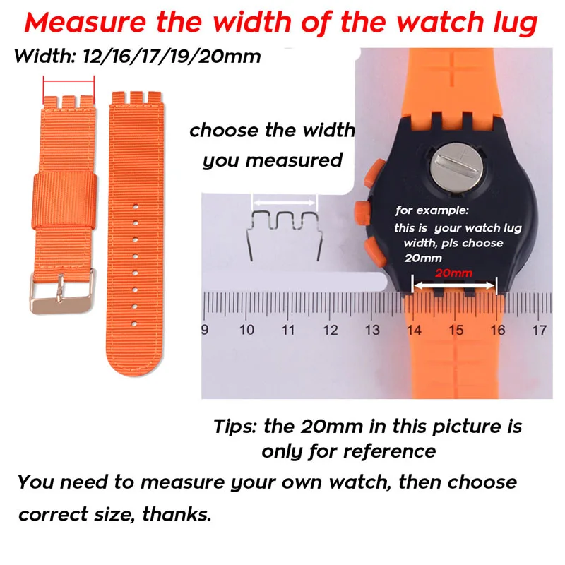 17mm 19mm 20mm Nylon Watch Band  for Swatch 3-convex Ends Fabric Canvas Replacement Watch Strap for Swatch Weave Wrist Bracelet