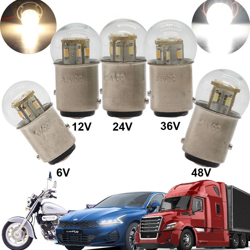 S25 1157 BAY15D PW21W 6v 12v 24v 36v 48v Led podwójne światło kontaktowe samochód ciężarówka 1.5W żarówka do autobusu Auto Turn Signal lampa stopu