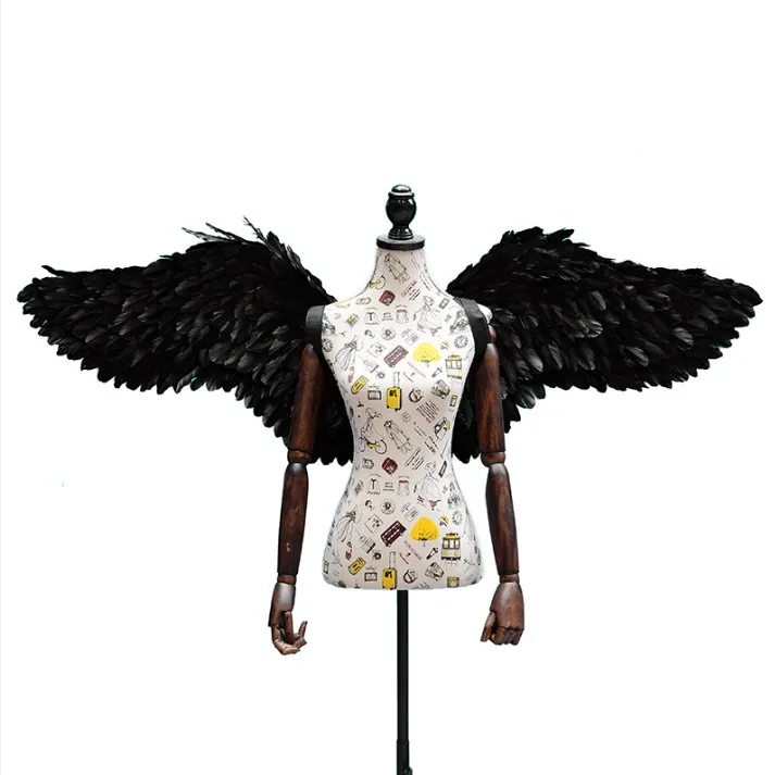 Black Angel Wings Halloween Event Stage Show Party Christmas Gift Cosplay Festival Accessories White Feather Wings Costume