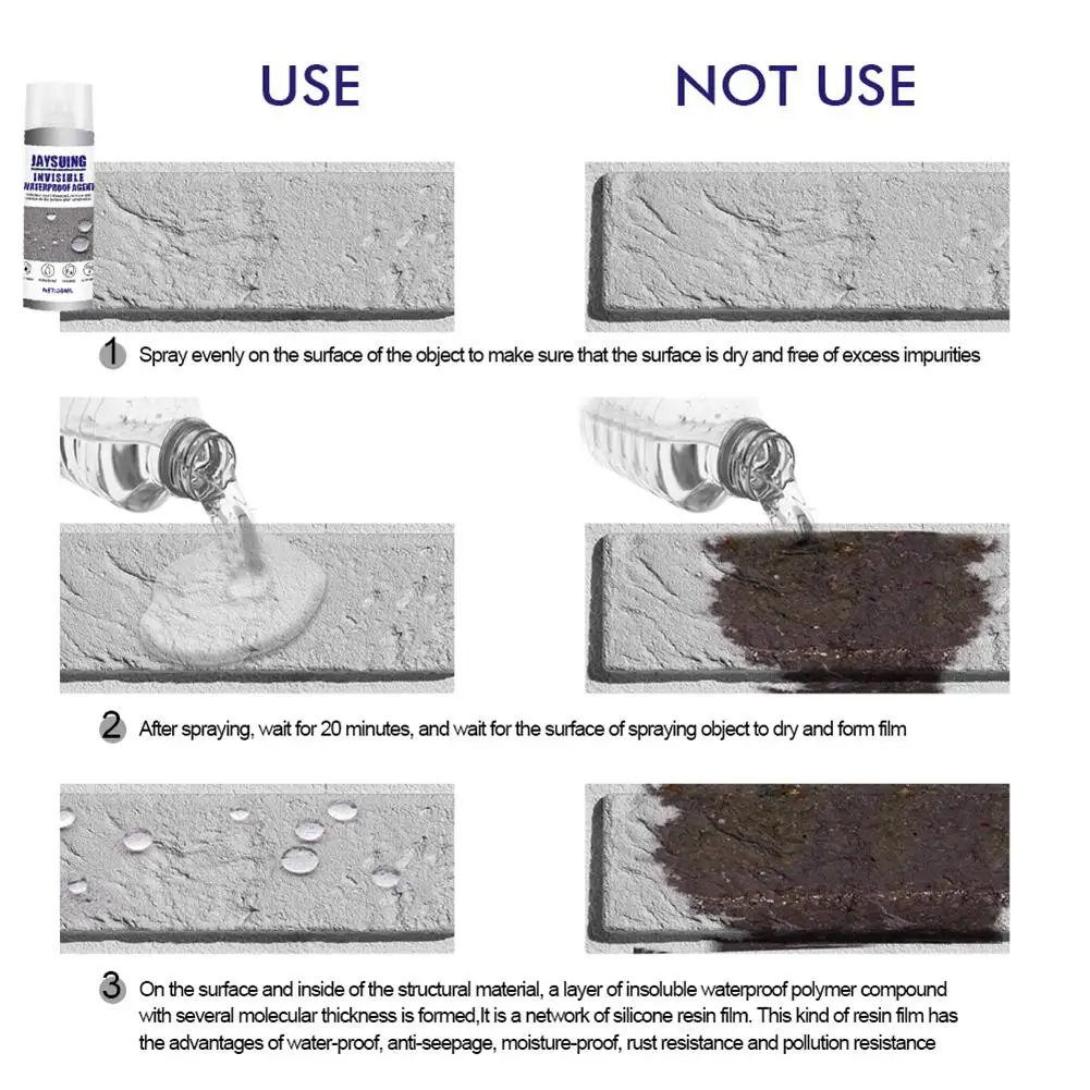 30ml Roof Leak Repair Spray Mighty Sealant Spray Permeable Invisible Waterproof Agent Bathroom Tile Waterproof Coating For Roof